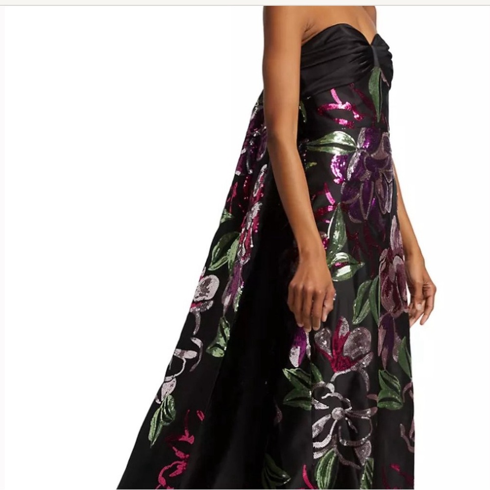 Marchesa Notte
Strapless Sequin Cape Gown
Black Multi , 10